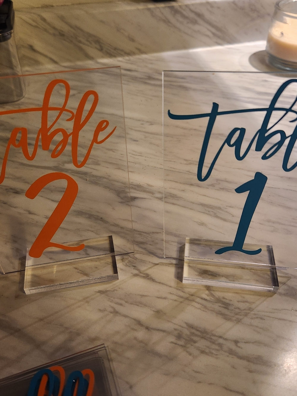 Acrylic Table Numbers 1-18 With 2 Extras
